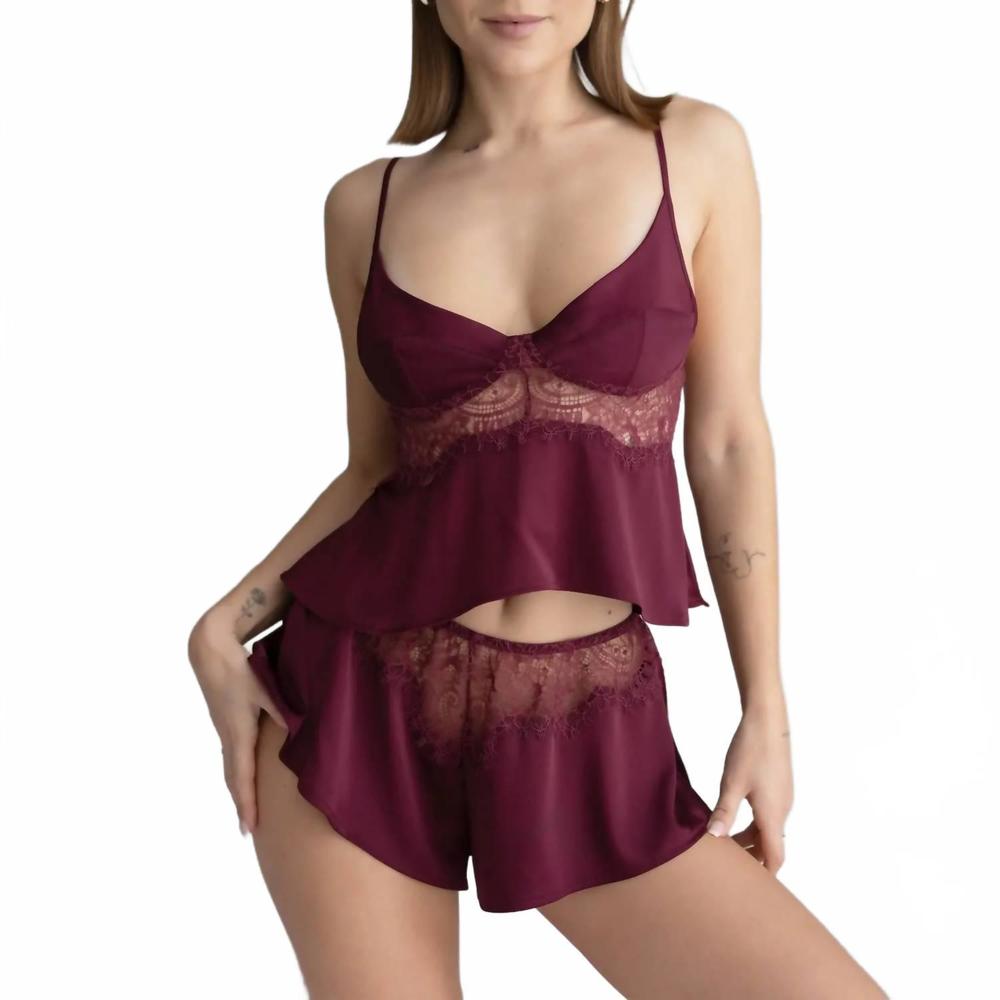 NEW MONIQUE MORIN moonstruck cami top in maroon